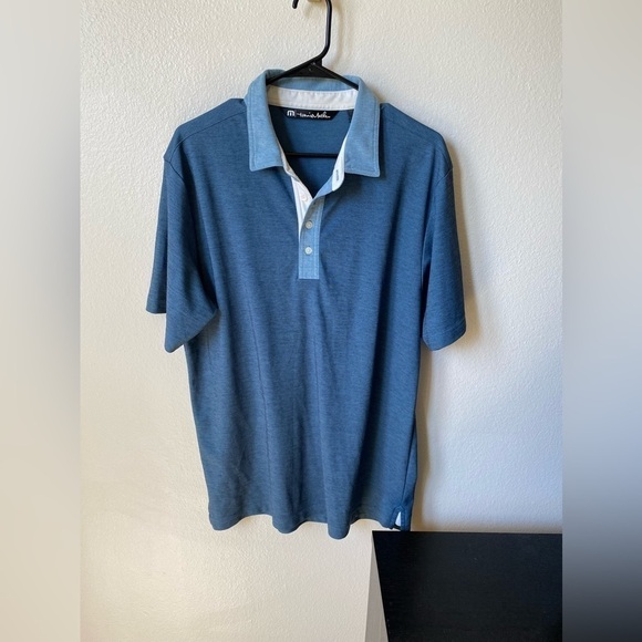 Travis Mathew Men’s Shirt Size L Blue Golf Polo Collared Shirt - Picture 1 of 6